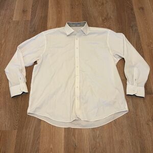 Twillory Performance Stretch White Dress Button Up Shirt 18 34-35 Tailored Fit